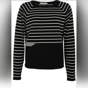 Oversized Cotton Black and White Striped Sweater - size small (US 4)
